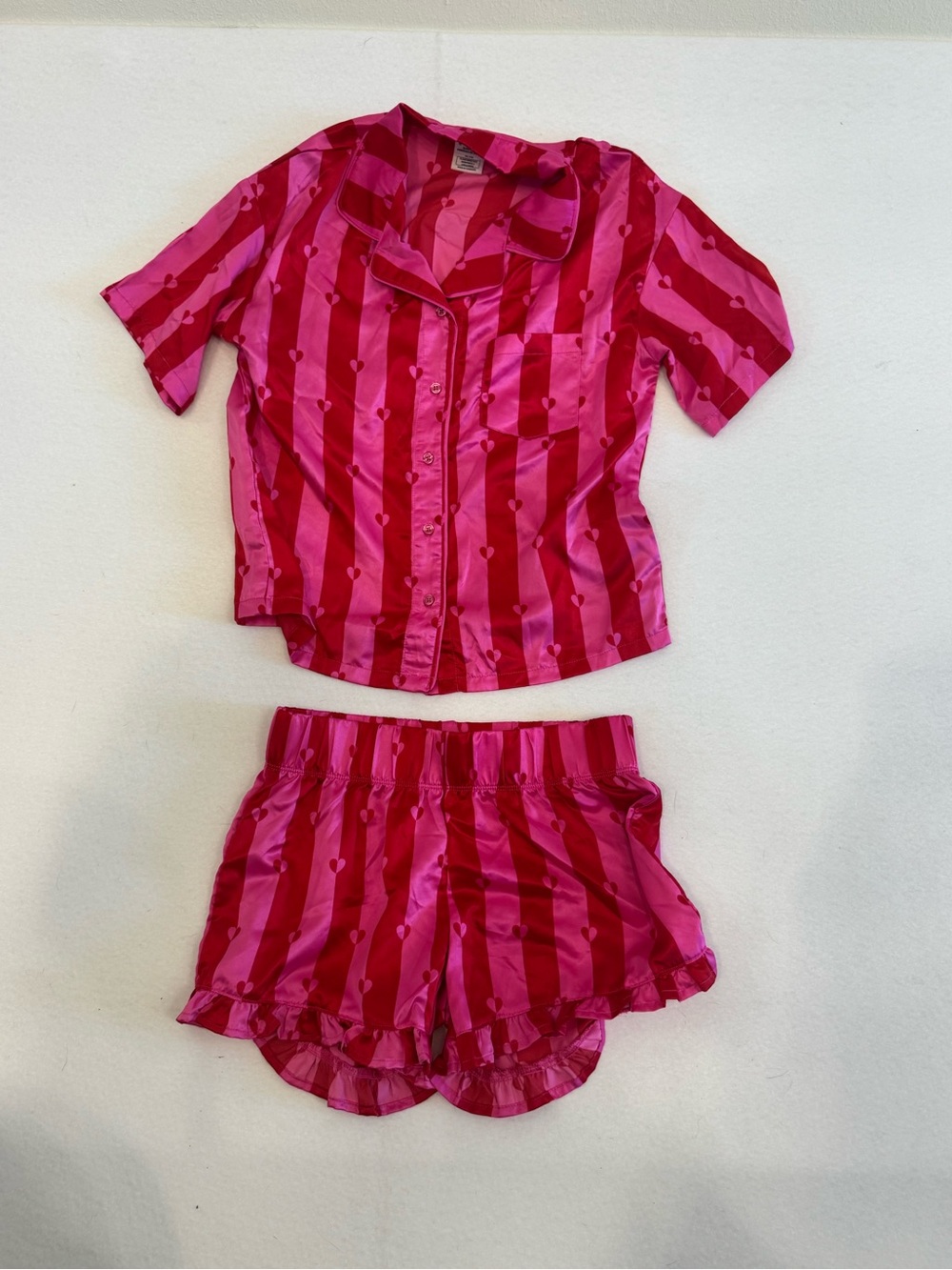 art class Hot Pink and Fuchsia Striped Satin Pajama Set